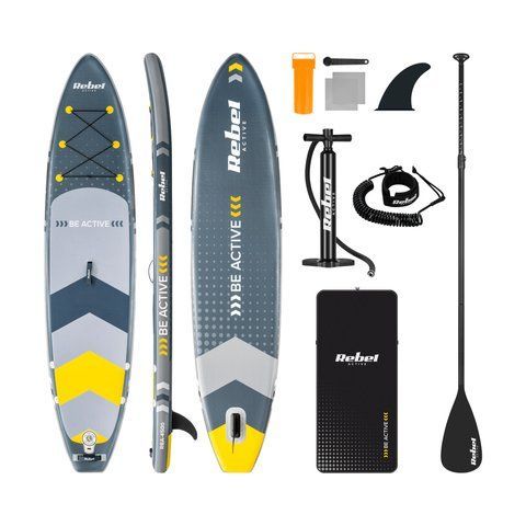 SUP доска 350см Rebel ACTIVE с аксессуарами сапборд 150 кг 350 x 81 х 15 см Grey 000139 фото