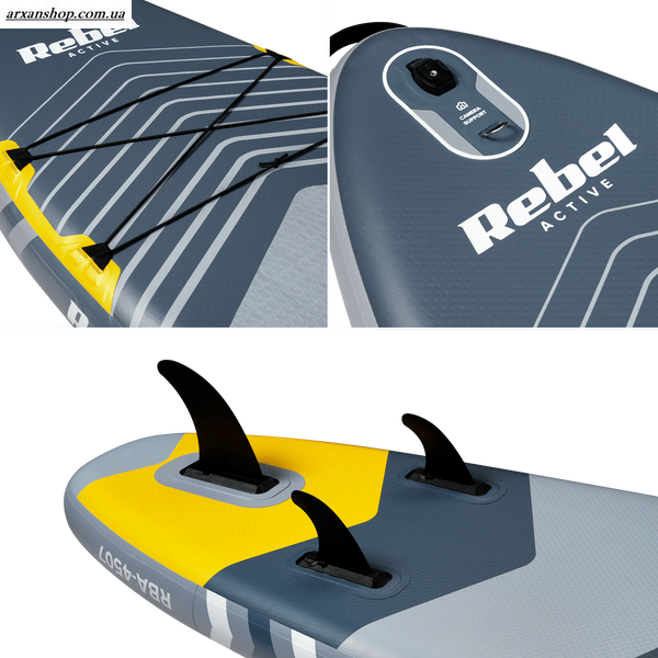 SUP дошка 335см Rebel ACTIVE с аксессуарами сапборд 170 кг 335 x 84 х 15 см Grey 000139 фото