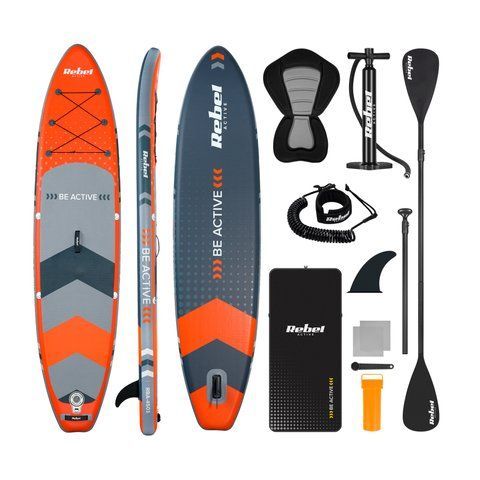 SUP доска 350см Rebel ACTIVE RBA4501 с аксессуарами сапборд 170 кг 350 x 81 х 15 см Orange 000140 фото