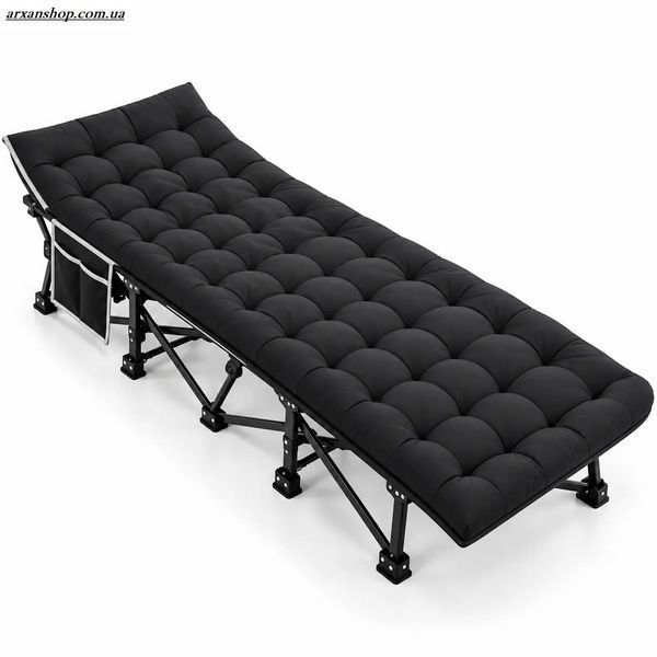Раскладная кровать с матрасом до 200кг - раскладушка DIEGO Camp Soft 190&times;71см , черная  DG-YYM-102 фото