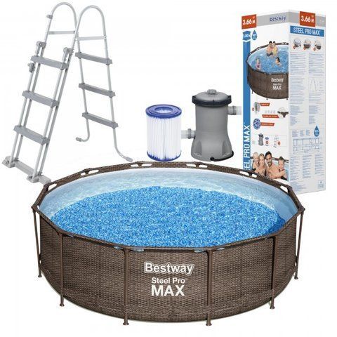 Каркасный бассейн Bestway 366 x 100 см с насосом и лестницей. 000132 фото